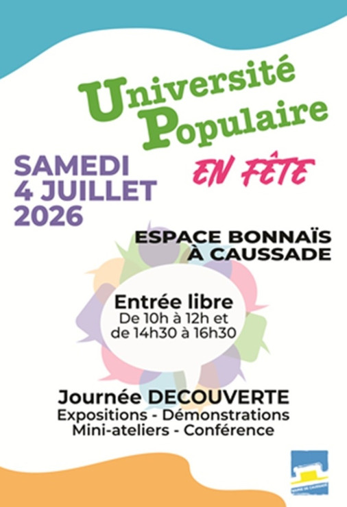 L'UNIVERSITE POPULAIRE EN FETE LE SAMEDI 4 JUILLET