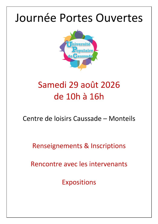 PORTES OUVERTES - SAMEDI 29 AOÛT