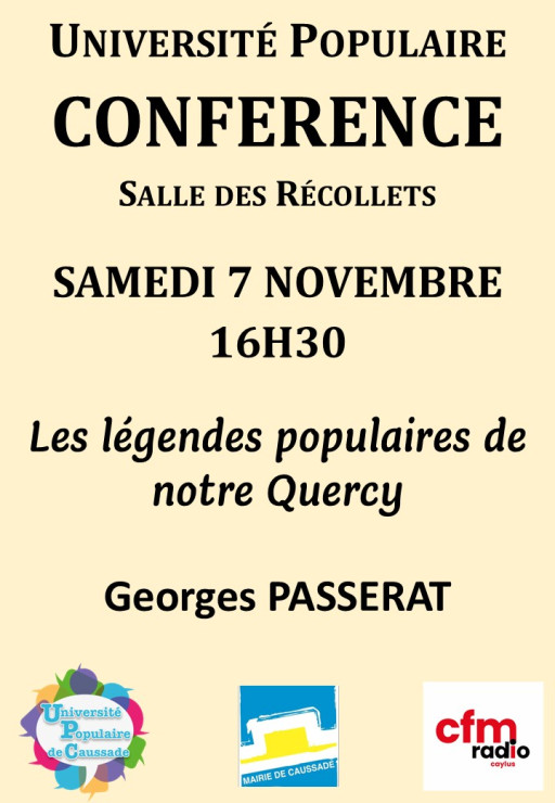 Conférence SAMEDI 7 NOVEMBRE 2026